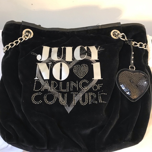 Juicy Couture Handbags - Juicy Couture Black Velvet Purse